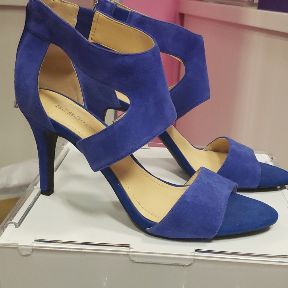 BCBG Purple Ankle Strap Pumps